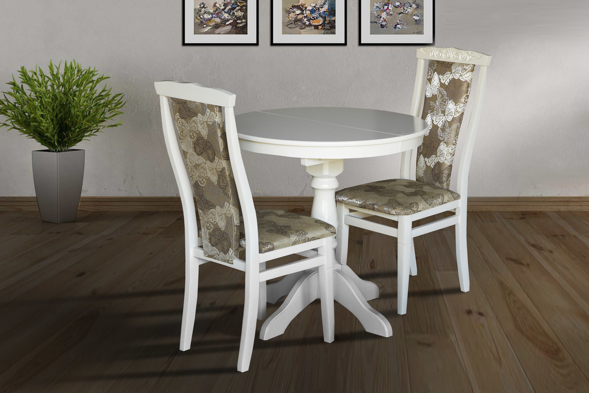 96636c735050_1200x1200 Стіл Чумак-2 розкл (D=80)+30), білий